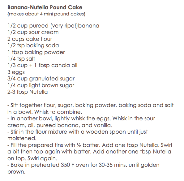 Banana Nutella Cake Recipe