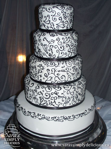 Black And White Wedding Cakes Designs