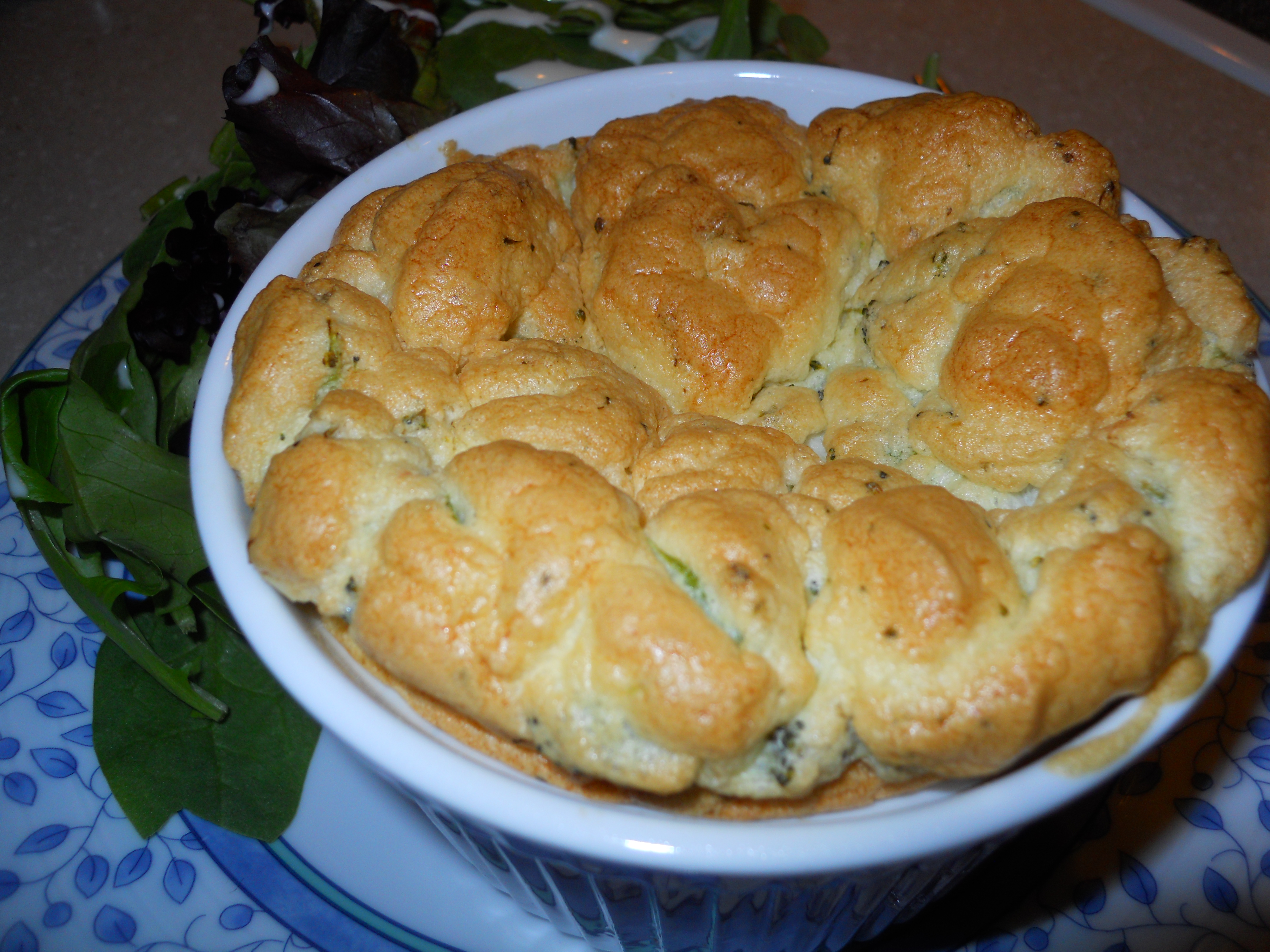 Broccoli And Goat Cheese Souffle