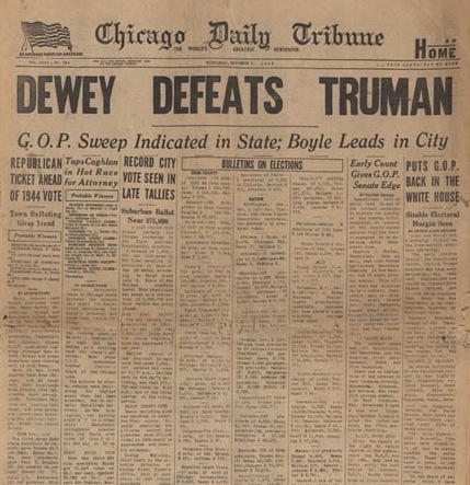 Chicago Tribune Dewey Defeats Truman