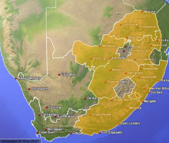 Current Weather Map South Africa