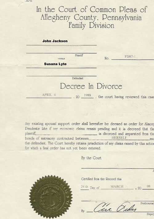 Divorce Decree Example