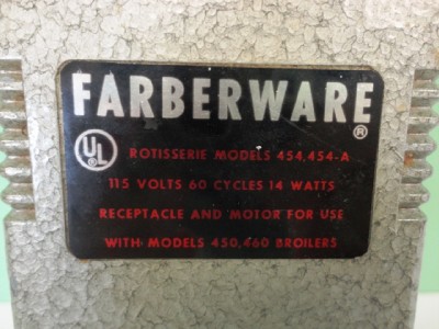 Farberware Rotisserie Motor