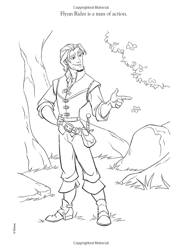 Flynn Rider And Rapunzel Coloring Pages
