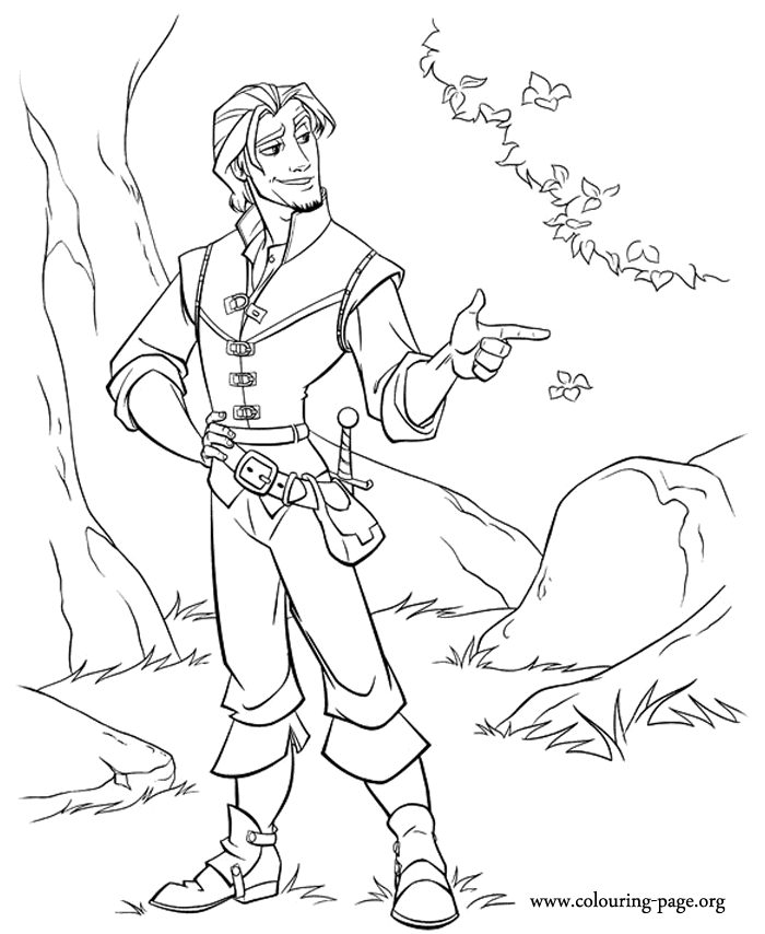 Flynn Rider And Rapunzel Coloring Pages