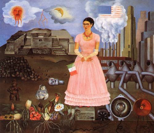Frida Kahlo Self Portrait On The Border Between Mexico And The United States