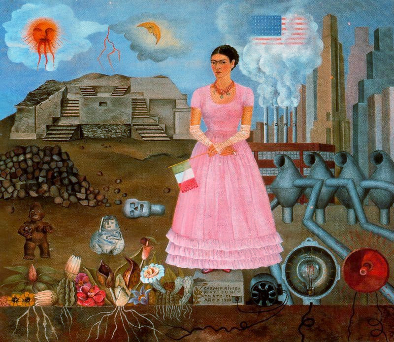Frida Kahlo Self Portrait On The Borderline Between Mexico