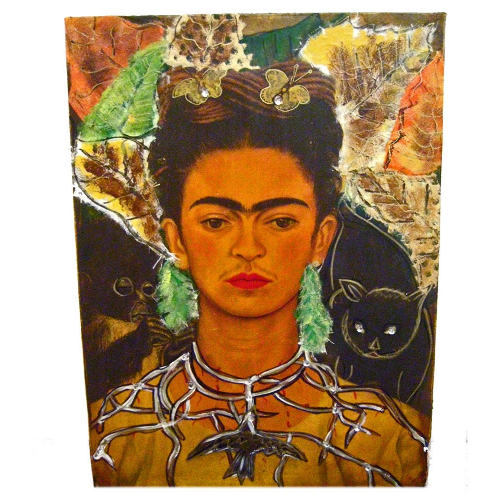 Frida Kahlo Self Portrait With Monkey And Cat