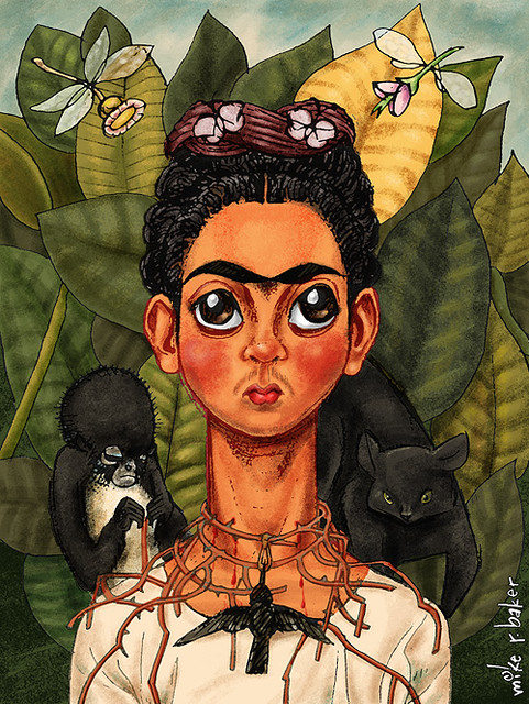 Frida Kahlo Self Portrait With Thorn Necklace