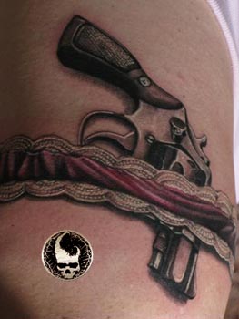 Garter Gun Tattoo
