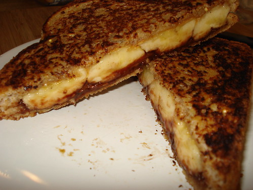 Grilled Peanut Butter And Nutella Sandwich