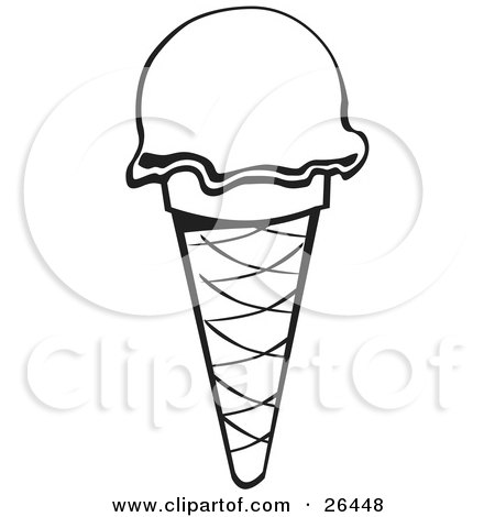 Ice Cream Cone Clip Art Black And White