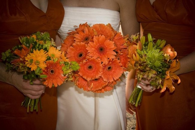 Orange Wedding Flowers Bouquets