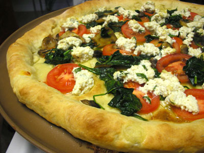 Spinach And Goats Cheese Pizza