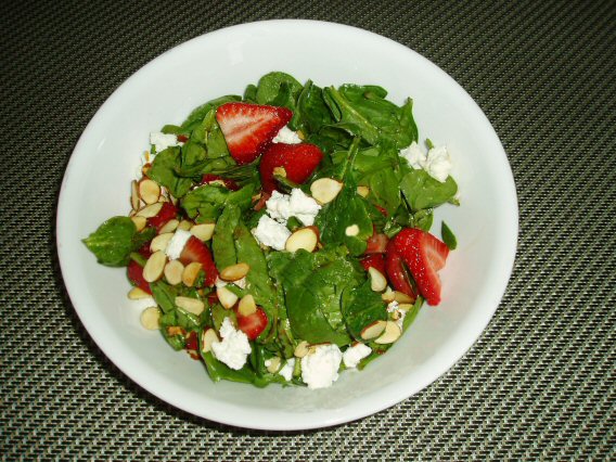 Spinach Strawberry Goat Cheese Salad