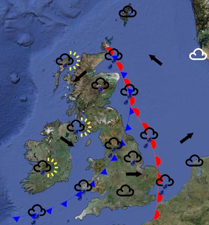 Weather Map Of England With Symbols