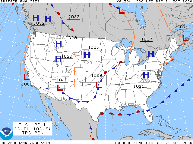 Weather Map Usa With Symbols
