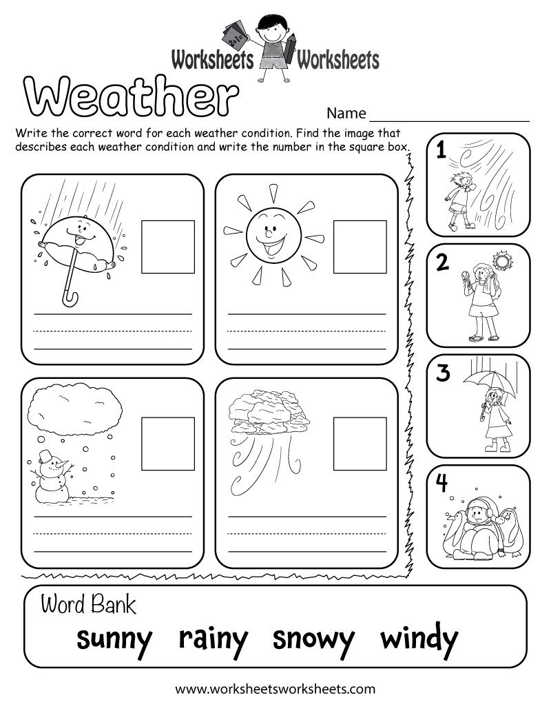 Weather Pictures For Kids Printable